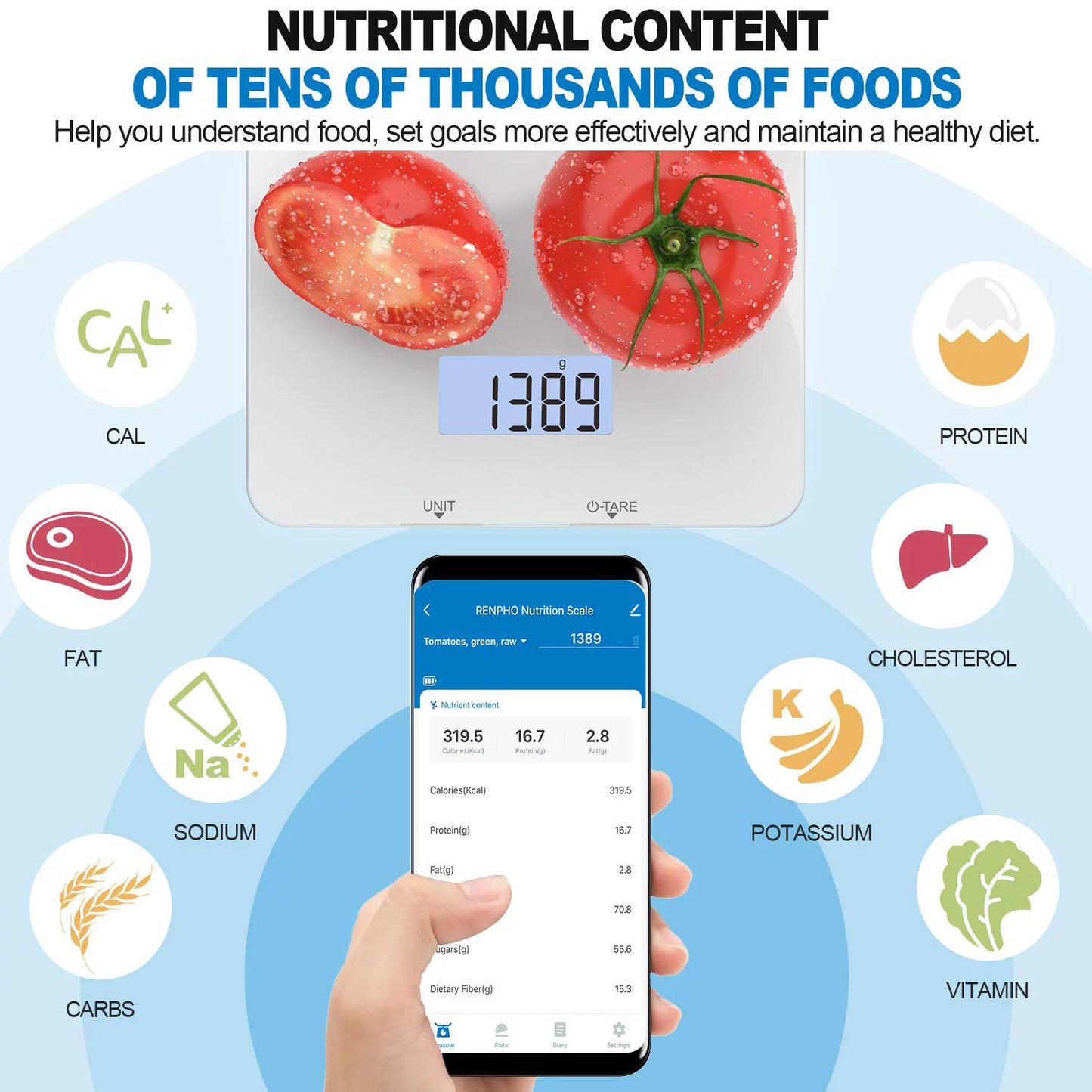 Bluetooth Food Scale with App