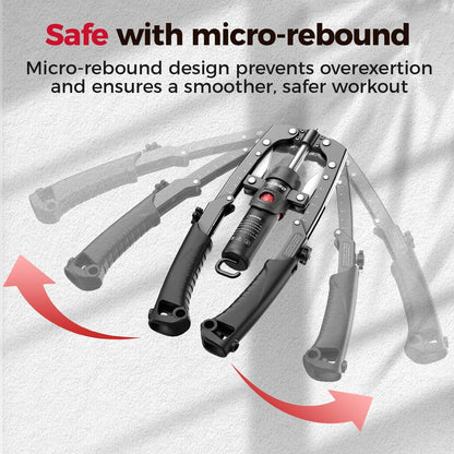 2-In-1 Twister Arm Trainer with Ab Roller Wheel, Adjustable 22-440Lbs Hydraulic Power Chest, Shoulders, Forearm, Triceps & Core Muscle Strengthener (Includes Backpack & Pad)