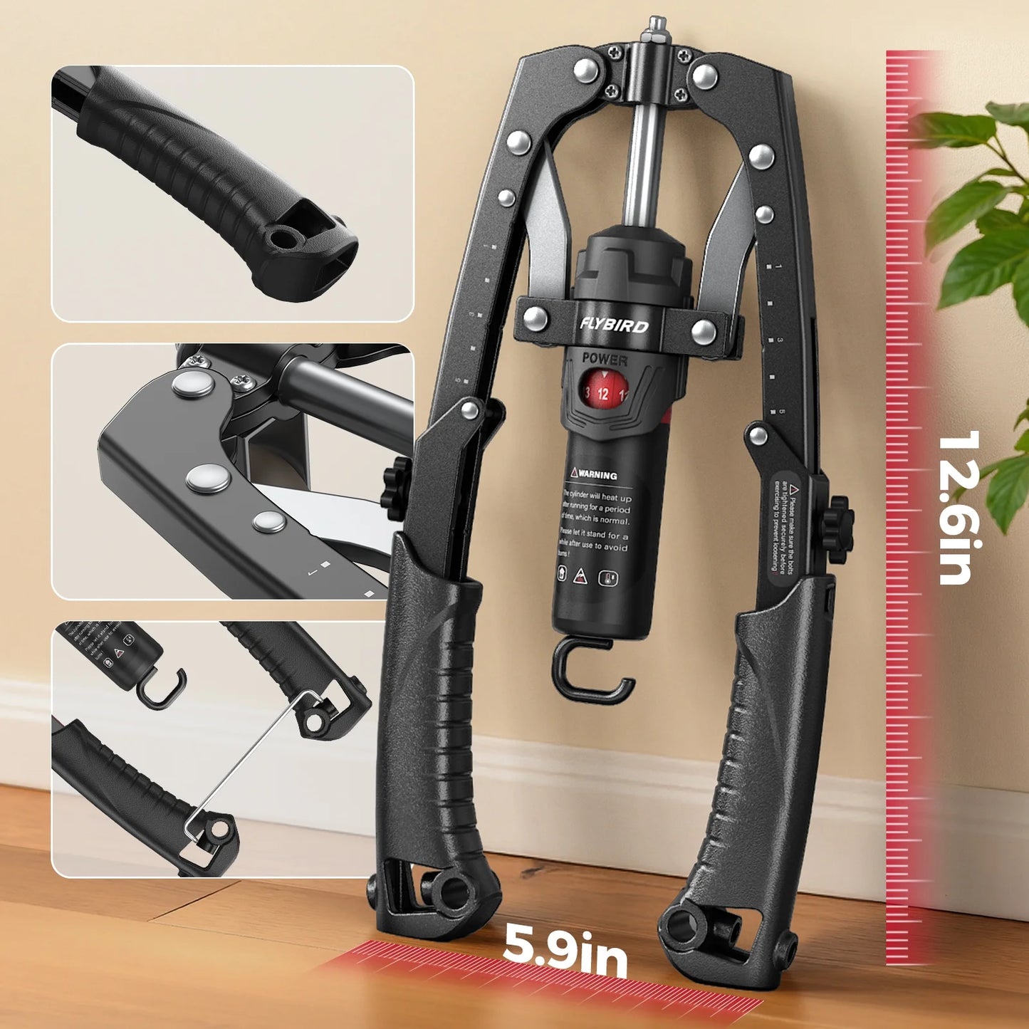 2-In-1 Twister Arm Trainer with Ab Roller Wheel, Adjustable 22-440Lbs Hydraulic Power Chest, Shoulders, Forearm, Triceps & Core Muscle Strengthener (Includes Backpack & Pad)