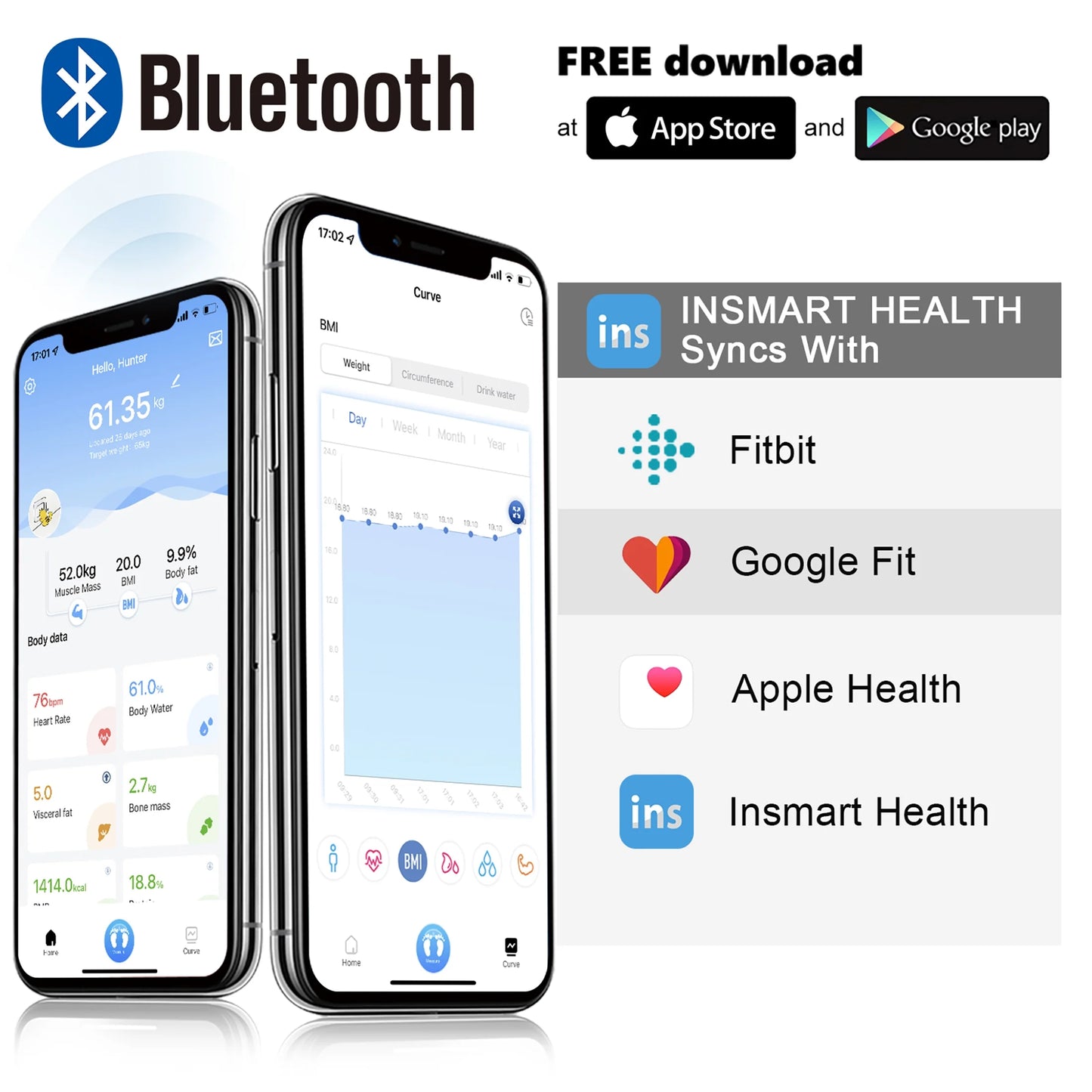 Scales for Body Weight Bluetooth Smart Scale with App